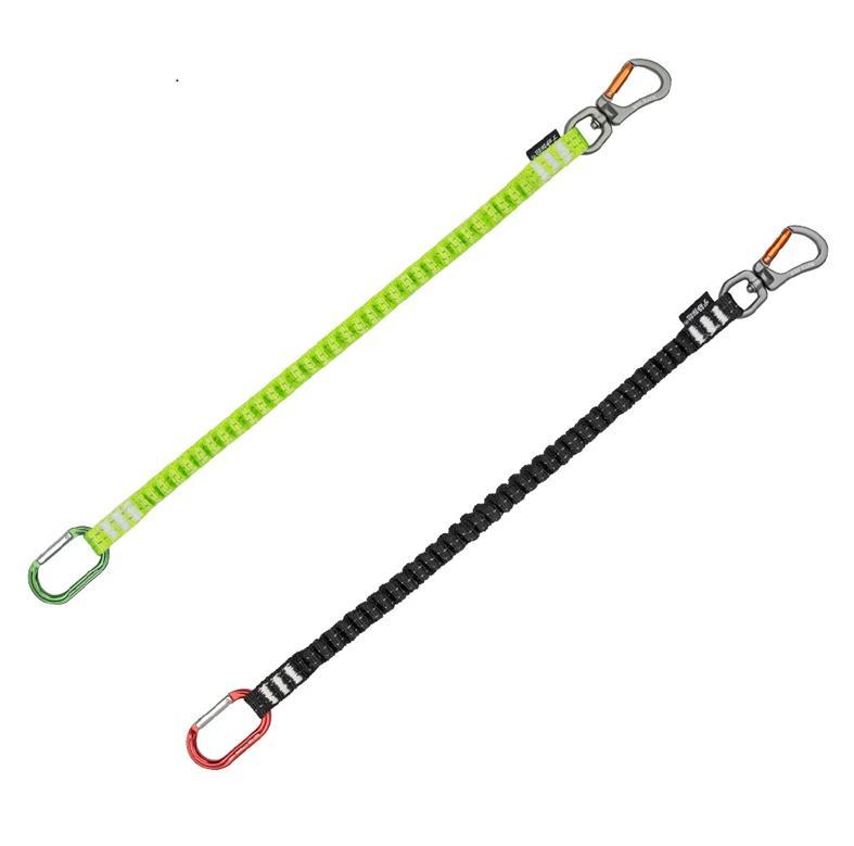 Universal Multifunctional Bungee Cord (Suitable for Knee Ascender System / Tool Lanyard Fall Protection・Multiple Carabiner Configurations・Black/Fluorescent Green)