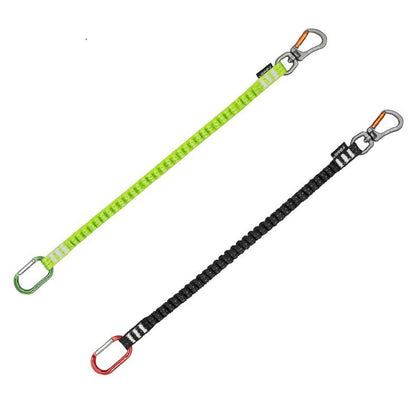 Universal Multifunctional Bungee Cord (Suitable for Knee Ascender System / Tool Lanyard Fall Protection・Multiple Carabiner Configurations・Black/Fluorescent Green)