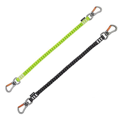 Universal Multifunctional Bungee Cord (Suitable for Knee Ascender System / Tool Lanyard Fall Protection・Multiple Carabiner Configurations・Black/Fluorescent Green)