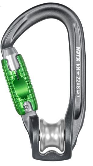 Aluminum alloy integrated ball-bearing pulley carabiner