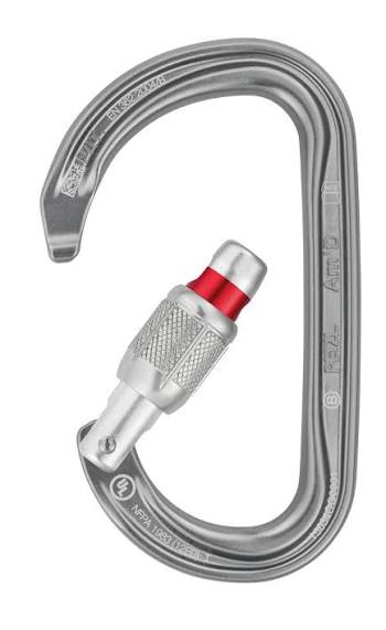 Petzl Am'D Lightweight Asymmetrical D-Shaped High-Strength Aluminum Carabiner